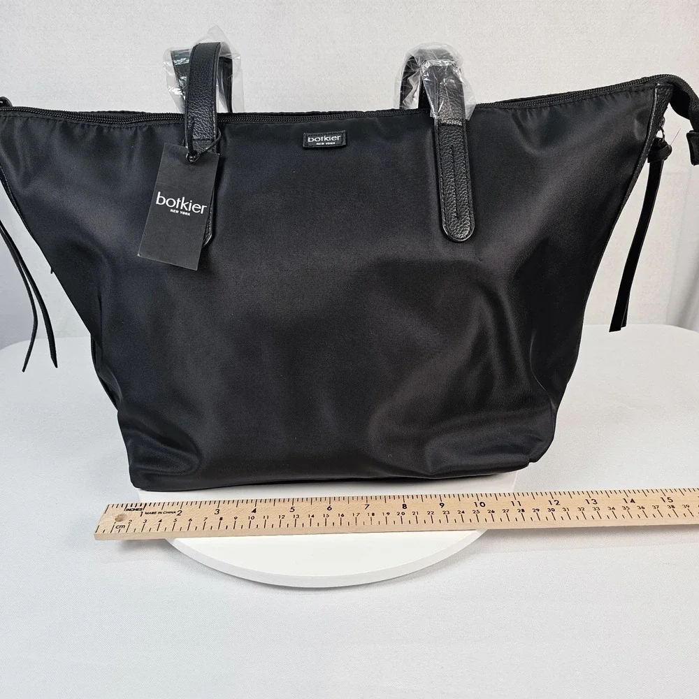 Botkier Tote Bag New York Bond Zipper Accents Organize Laptop Travel Work Black - Picture 5 of 8